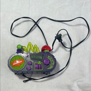 Vintage Nickelodeon Purple Lime Green Clock Radio 1995 90s Kids Teen Timeblaster